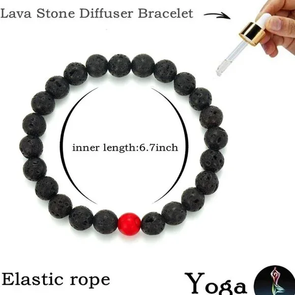 Mens Beaded Bracelets Couples Matching Bracelet Set Lava Rock Beads for Women St - Picture 5 of 6